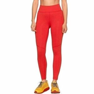 Outdoor Voices Red Compression Warm Up Athletic Leggings Size Small